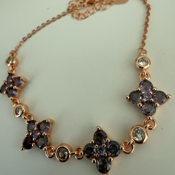 🆕 Luxury Rose Gold Plated Brass Four-leaf Clover Chain Link Bracelets - Picture 2 of 5